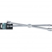 Ключ-крест баллонный, складной 17, 19, 21 мм и 1/2, 406 мм, хромированная, GROSS 14250