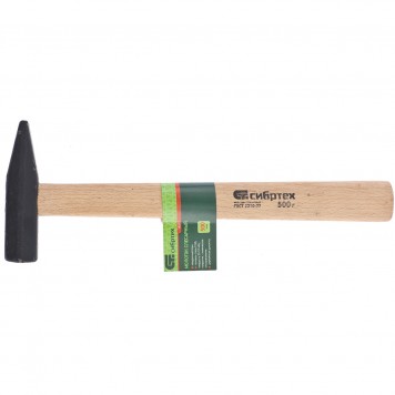 10217 | Молоток слесарный 500 г, квадратный боек, деревянная рукоятка, СИБРТЕХ-0