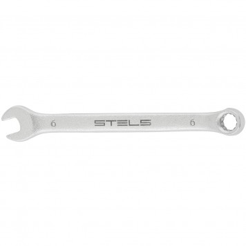15202 | Ключ комбинированный, 6 мм, CrV, матовый хром, STELS-0