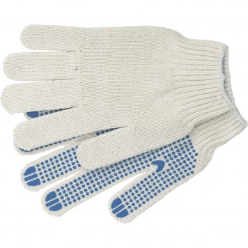 67792 | Перчатки х/б с ПВХ, "Точка" 43 г, 10 кл, 10 пар в упаковке Россия, РОССИЯ-0