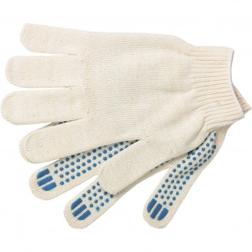 67809 | Перчатки х/б с ПВХ, точка 49 г, 10 кл, 10 пар в упаковке Россия, РОССИЯ-0