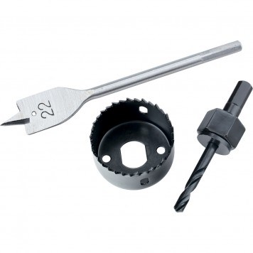 70493 | Набор для установки врезных замков, 22 мм х 48 мм, перовое сверло, кольцевая пила, MATRIX-0