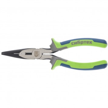 17156 | Длинногубцы прямые 180 мм, фосфатирование, трехкомпонентные рукоятки, СИБРТЕХ-0