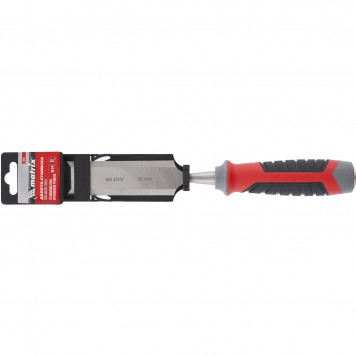 24767 | Долото-стамеска, 32 мм, 60 CrV, трехкомпонентная обрезиненная рукоятка, MATRIX-2