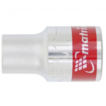 13110 | Головка торцевая, 10 мм, шестигранная, CrV, под квадрат 1/2, хромированная, MATRIX MASTER-0