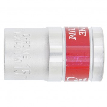 13115 | Головка торцевая, 15 мм, шестигранная, CrV, под квадрат 1/2, хромированная, MATRIX MASTER-0