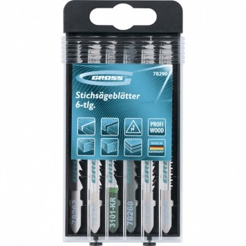 78291 | Набор полотен для электролобзика по дереву, 6 шт, DIY, пластиковый кейс, GROSS-0