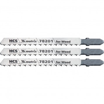 78201 | Полотна для электролобзика по дереву, 3 шт, T101B, 75 х 2,5 мм, HCS, MATRIX PROFESSIONAL-0