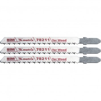 78211 | Полотна для электролобзика по дереву, 3 шт, T101BF, 75 x 2,5 мм, Bimetal, MATRIX PROFESSIONAL-0