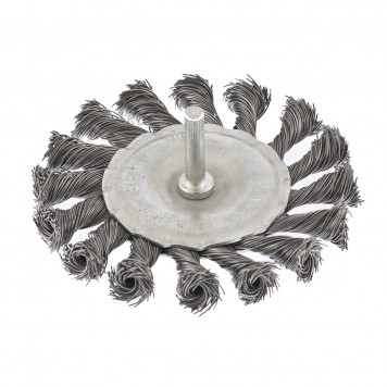 74432 | Щетка для дрели, 100 мм, плоская со шпилькой, крученая металлическая проволока, MATRIX-1