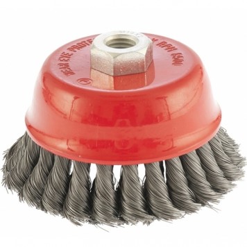 74622 | Щетка для УШМ, 75 мм, М14, "чашка", крученая проволока 0,8 мм, MATRIX-0