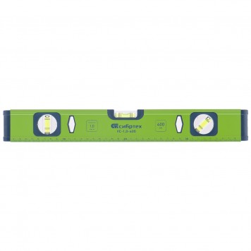 34100 | Уровень алюминиевый, фрезерованный, 3 глазка, 400 мм, СИБРТЕХ УС-1,0-400-0