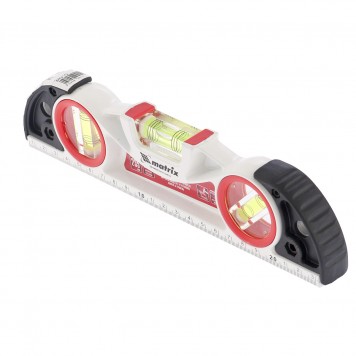 34910 | Уровень алюминиевый литой, фрезерованный, 3 глазка, две ударные площадки, 235 мм, MATRIX-2