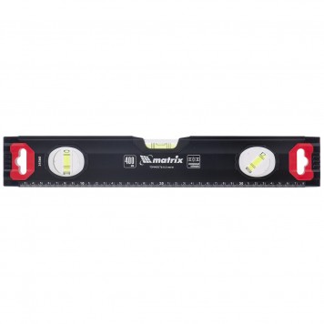 34360 | Уровень алюминиевый, усиленный, фрезерованный, 3 глазка, 400 мм, MATRIX-0