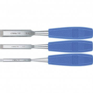 24421 | Набор стамесок плоских, 3 шт, 8-12-18 мм, СИБРТЕХ-0