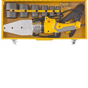 94209 | Аппарат для сварки пластиковых труб DWP-2000, Х-Pro, 2000 Вт, 300 град, комплект насадок, 20-63 мм, DENZEL Х-PRO-3