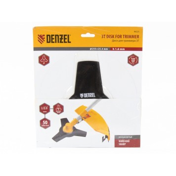 96325 | Диск для триммера, 255 х 25,4 мм, толщина 1,6 мм, 3 лезвия, DENZEL-1