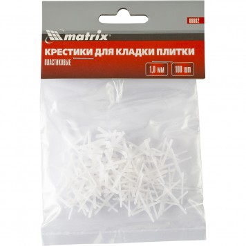 88082 | Крестики, 1 мм, для кладки плитки, упаковка 100 шт, MATRIX-0