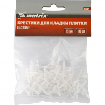 88084 | Крестики, 1,5 мм, для кладки плитки, упаковка 100 шт, MATRIX-0