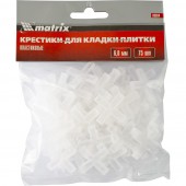 Крестики, 6 мм, для кладки плитки, упаковка 75 шт, MATRIX 88094