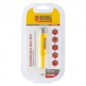 72679 | Сверло алмазное по керамограниту, 20 мм, мокрая резка, трехгранный хвостовик, DENZEL-1