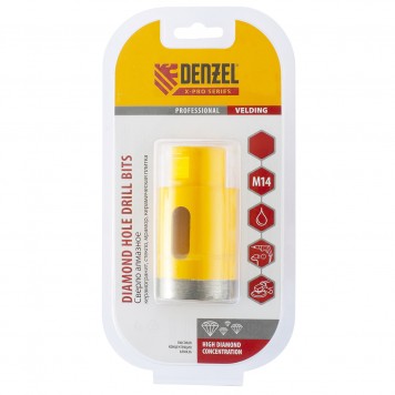 72685 | Сверло алмазное по керамограниту, 35 мм, мокрая резка, М14, DENZEL-3