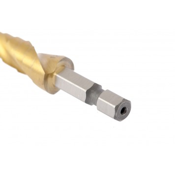 72353 | Сверло ступенчатое 4-5-6-7-8-9-10-11-12 мм, HSS, спиральный профиль, шестигранный хвостовик, MATRIX-1