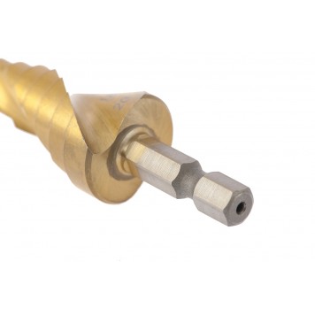 72356 | Сверло ступенчатое, 4-6-8-10-12-14-16-18-20 мм, HSS, спиральный профиль, шестигранный хвостовик, MATRIX-1