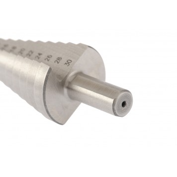 72362 | Сверло ступенчатое, 6-8-10-12-14-16-18-20-22-24-26-28-30 мм, Р6М5, трехгранный хвостовик, БАРС-1