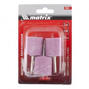 76016 | Шарошка абразивная, цилиндр, 32 x 32 x 6 мм, F46, 3 шт, MATRIX-1
