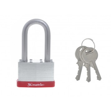 91811 | Замок навесной, 65 мм, удлиненная дужка, MATRIX-0
