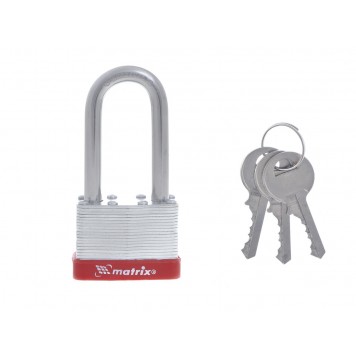91809 | Замок навесной, 50 мм, удлиненная дужка, MATRIX-0