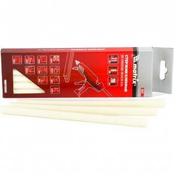 930723 | Стержни клеевые, белый, 11 х 200 мм, в упаковке 6 шт, MATRIX-0