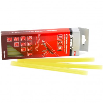 930732 | Стержни клеевые, желтый, 11 х 200 мм, в упаковке 12 шт, MATRIX-0