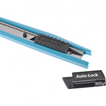 78895 | Нож 145 мм, корпус ABS пластик, выдвижное сегментное лезвие 9 мм (SK-5), металлическая направляющая, GROSS-2