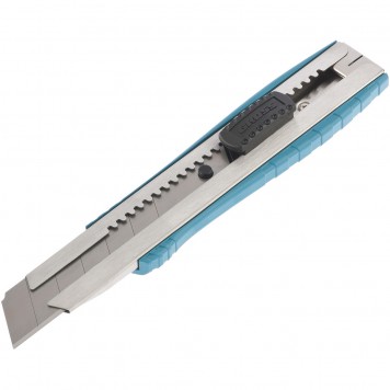 78896 | Нож 195 мм, металлический корпус, выдвижное сегментное лезвие 25 мм (SK-5), металлическая направляющая, клипса для ремня, GROSS-5