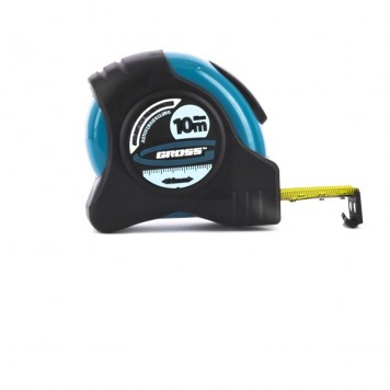 31115 | Рулетка 10 м x 25 мм, магнитный обрезиненный зацеп, двусторонняя шкала, автоматическая фиксация, GROSS SCHLAGFEST-1