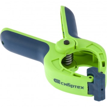 20784 | Струбцина клещеобразная 1-5/8, пластиковый корпус, двухкомпонентные рукоятки, усиленная пружина, 42 мм, СИБРТЕХ-1