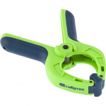 20782 | Струбцина клещеобразная 1-1/4, пластиковый корпус, двухкомпонентные рукоятки, усиленная пружина, 33 мм, СИБРТЕХ-1
