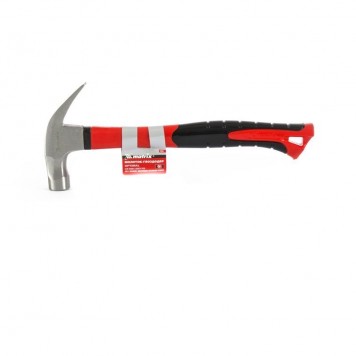 10454 | Молоток-гвоздодер 450 г, боек c магнитом, фибергласовая обрезиненная рукоятка, MATRIX OPTIMAL-0