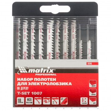 78249 | Набор полотен для электролобзика по дереву, 10 шт, T-SET1007, MATRIX-1