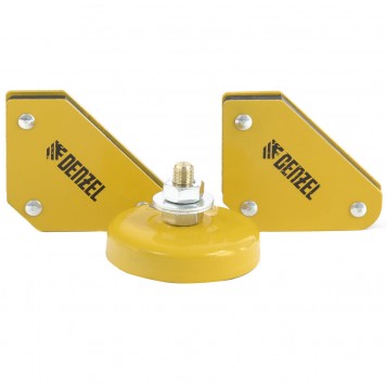 97557 | Набор из 2 магнитных сварочных фиксаторов и магнитной клеммы "масса", DENZEL-0