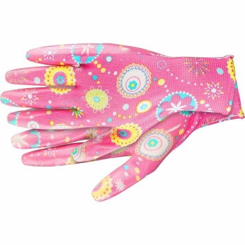 67747 | Перчатки садовые из полиэстера с нитрильным обливом, красные, L, PALISAD-0