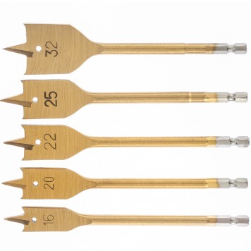 70443 | Набор сверл перовых по дереву, 16-20-22-25-32 мм, 5 шт, пластиковый кейс, MATRIX-0