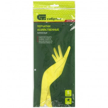 67876 | Перчатки хозяйственные, латексные, S, СИБРТЕХ-1