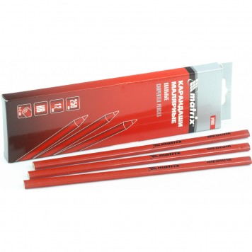 84808 | Карандаши малярные овальные, универсальные, 250 мм, коробка 12 шт, MATRIX-3