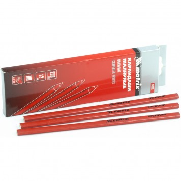 84811 | Карандаши малярные овальные, для твердых поверхностей, 250 мм, коробка 12 шт, MATRIX-3