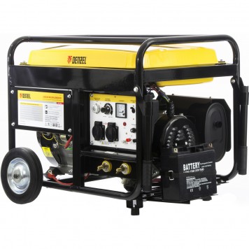 94653 | Бензиновая сварочная генераторная установка WG 210Е, 5,0 кВт, 220 В, бак 25 л, электростартер, DENZEL-0