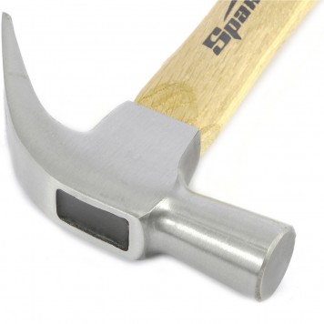 104205 | Молоток-гвоздодер, 450 г, боек 27 мм, деревянная рукоятка, SPARTA-1