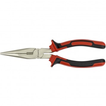 17168 | Длинногубцы прямые 200 мм, никелированные, двухкомпонентные рукоятки, MATRIX NICKEL-0